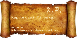Kapronczai Piroska névjegykártya